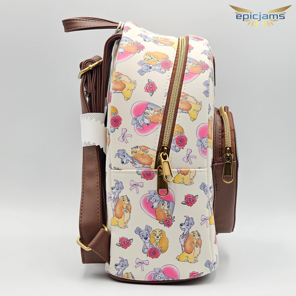 Loungefly Disney Lady And The Tramp Hearts & Roses Floral Love Mini Backpack New main image 5